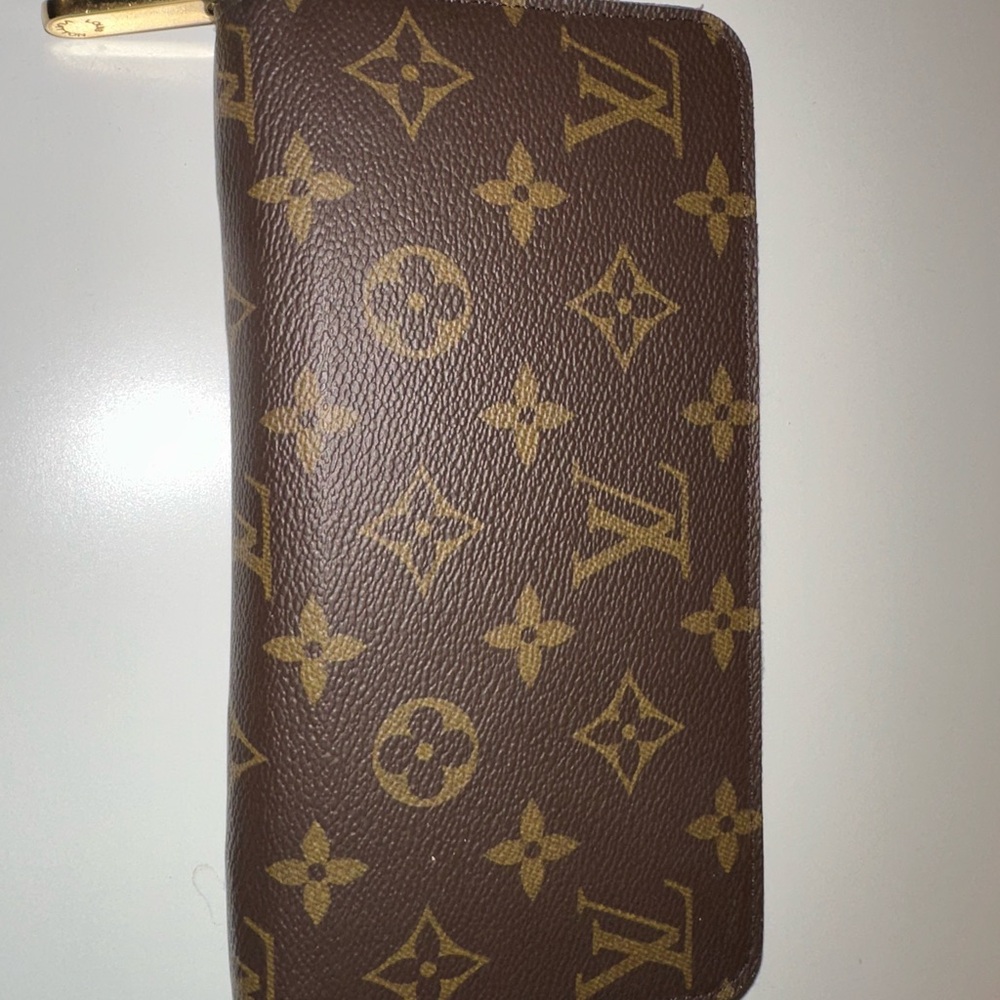 Louis Vuitton Brown and Gold Monogram Zip Wallet